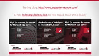 Tuning blog: http://www.sqlperformance.com/
E-mail ebooks@sqlsentry.com for free copies of our $10 e-books:
 