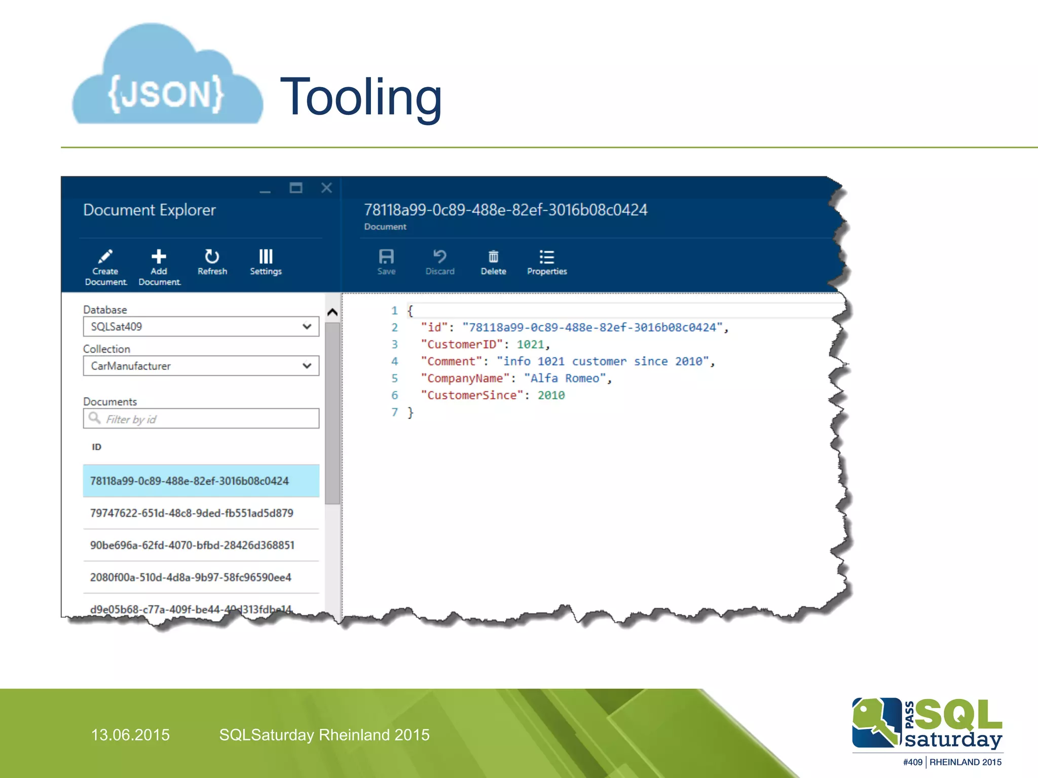 Tooling
13.06.2015 SQLSaturday Rheinland 2015
 
