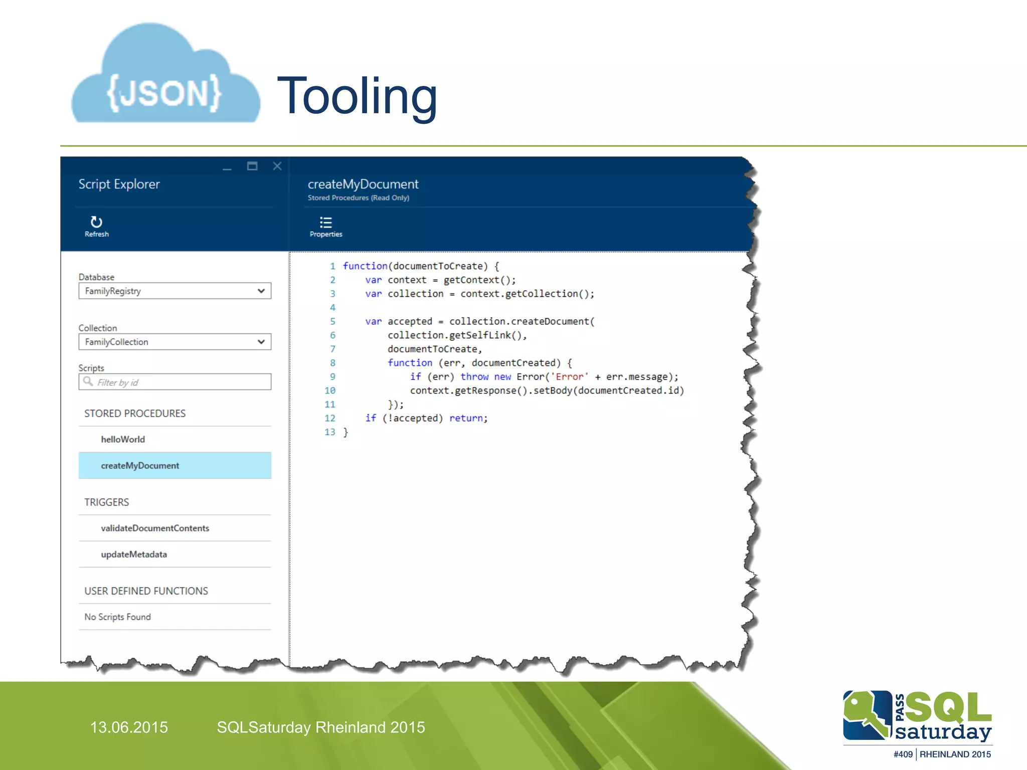 Tooling
13.06.2015 SQLSaturday Rheinland 2015
 