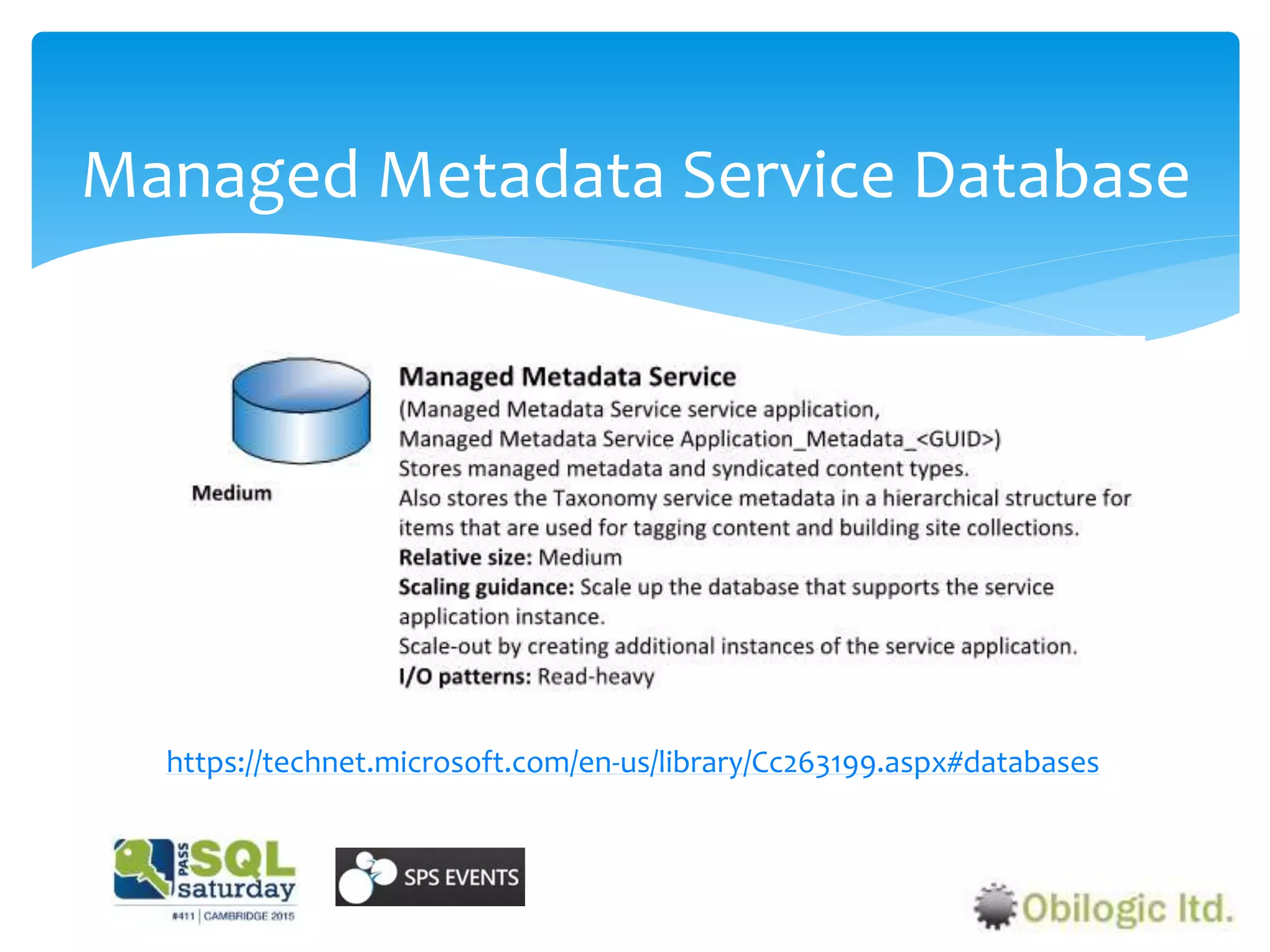 Managed Metadata Service Database
https://technet.microsoft.com/en-us/library/Cc263199.aspx#databases
 