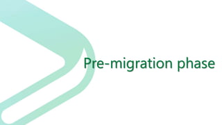 Pre-migration phase
 