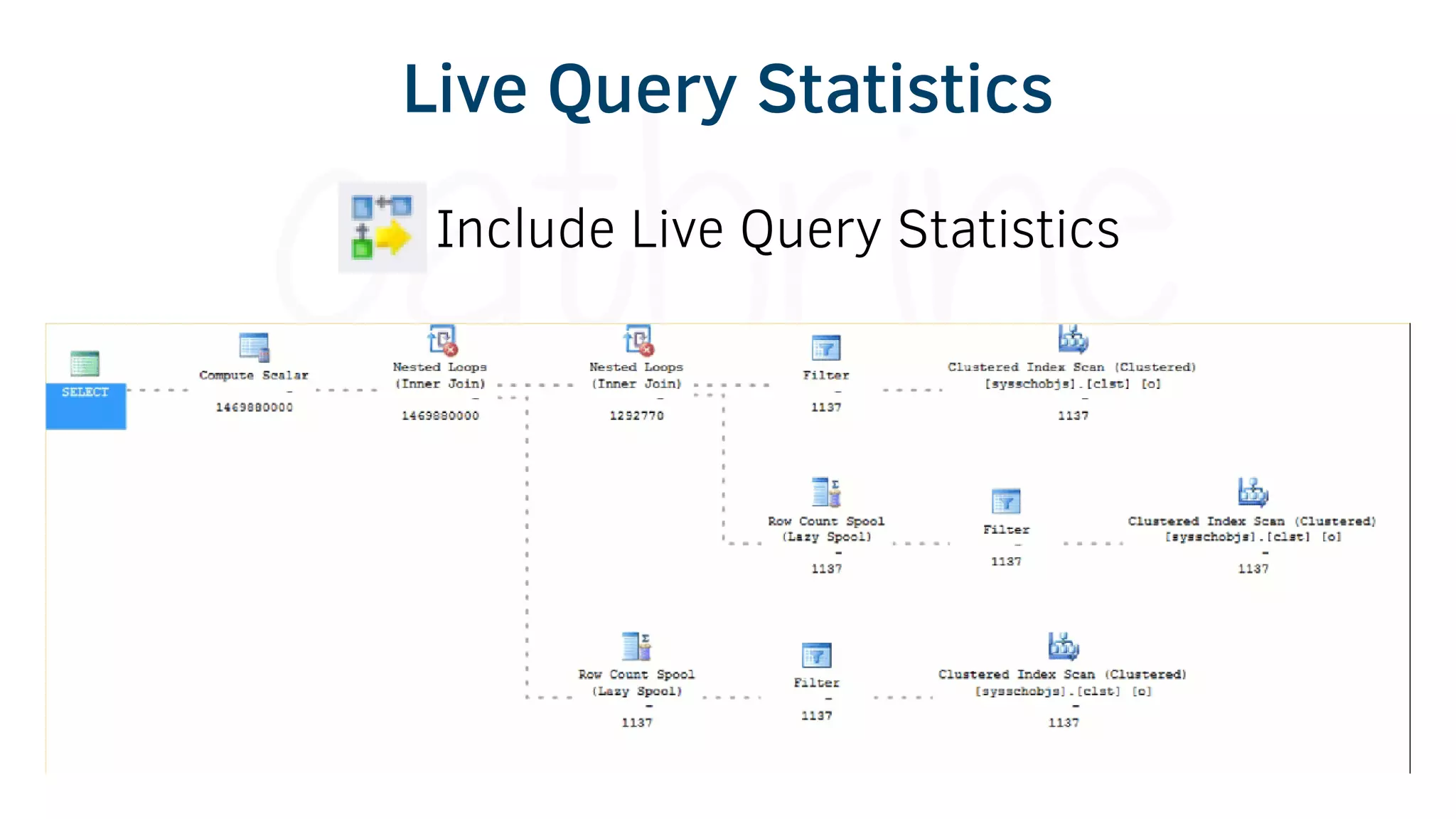 Live Query Statistics
Include Live Query Statistics
 