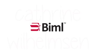 What is Biml?
Business Intelligence Markup Language
Easy to read and write XML language
Describes business intelligence ob...
