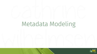 Lesson learned:
Start small, start simple
If you try to create a complete and perfect
metadata model from day 1…
 