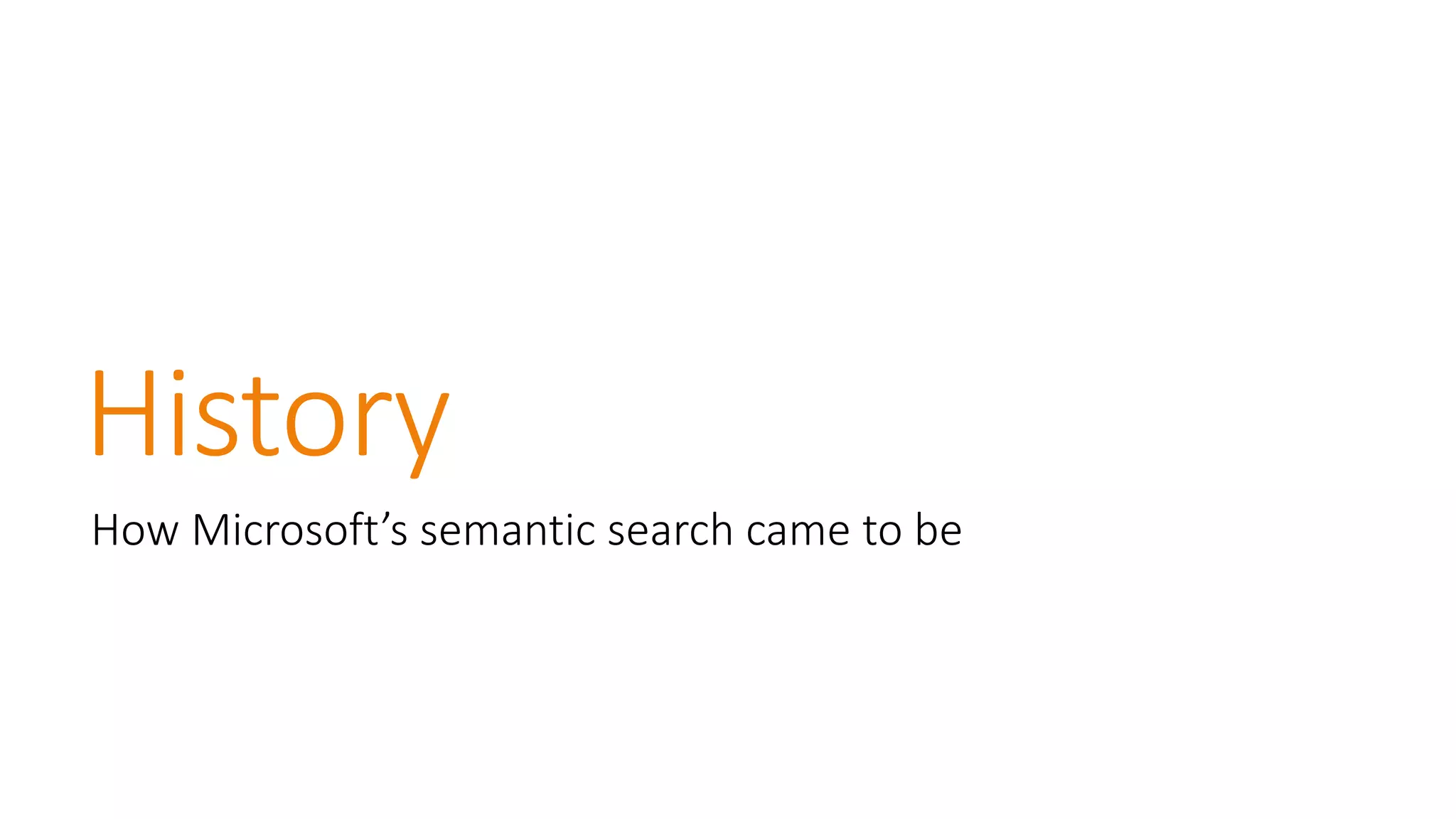 History 
How Microsoft’s semantic search came to be  