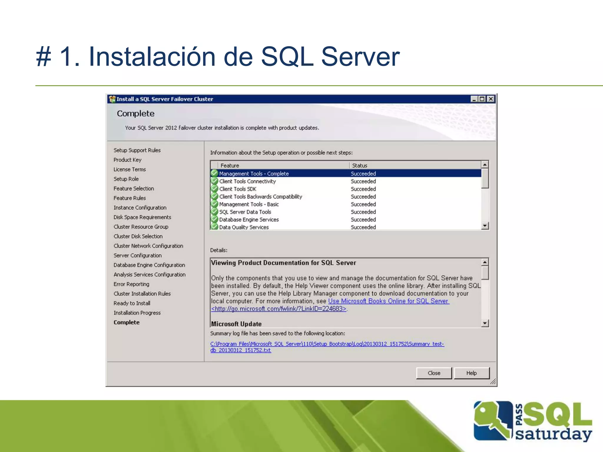 # 1. Instalación de SQL Server
 