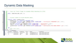 Dynamic Data Masking
 