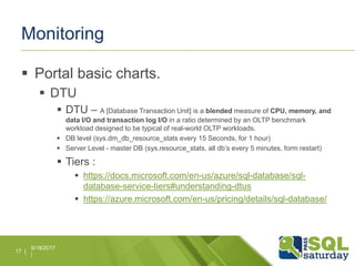 SQL saturday 623 TLV - SQL AZURE | PPT
