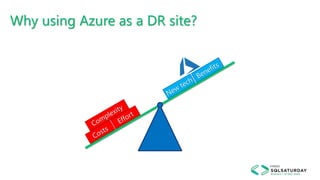 Why using Azure as a DR site?
 