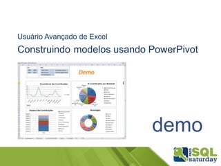 Usuário Avançado de Excel
Construindo modelos usando PowerPivot




                            demo
 