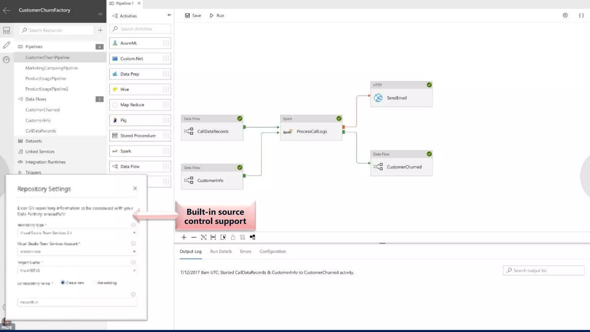 Built-in source
control support
 