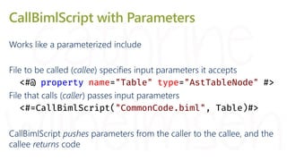 CallBimlScript with Parameters
 
