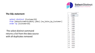 SQL Select Distinct Statement | PPT
