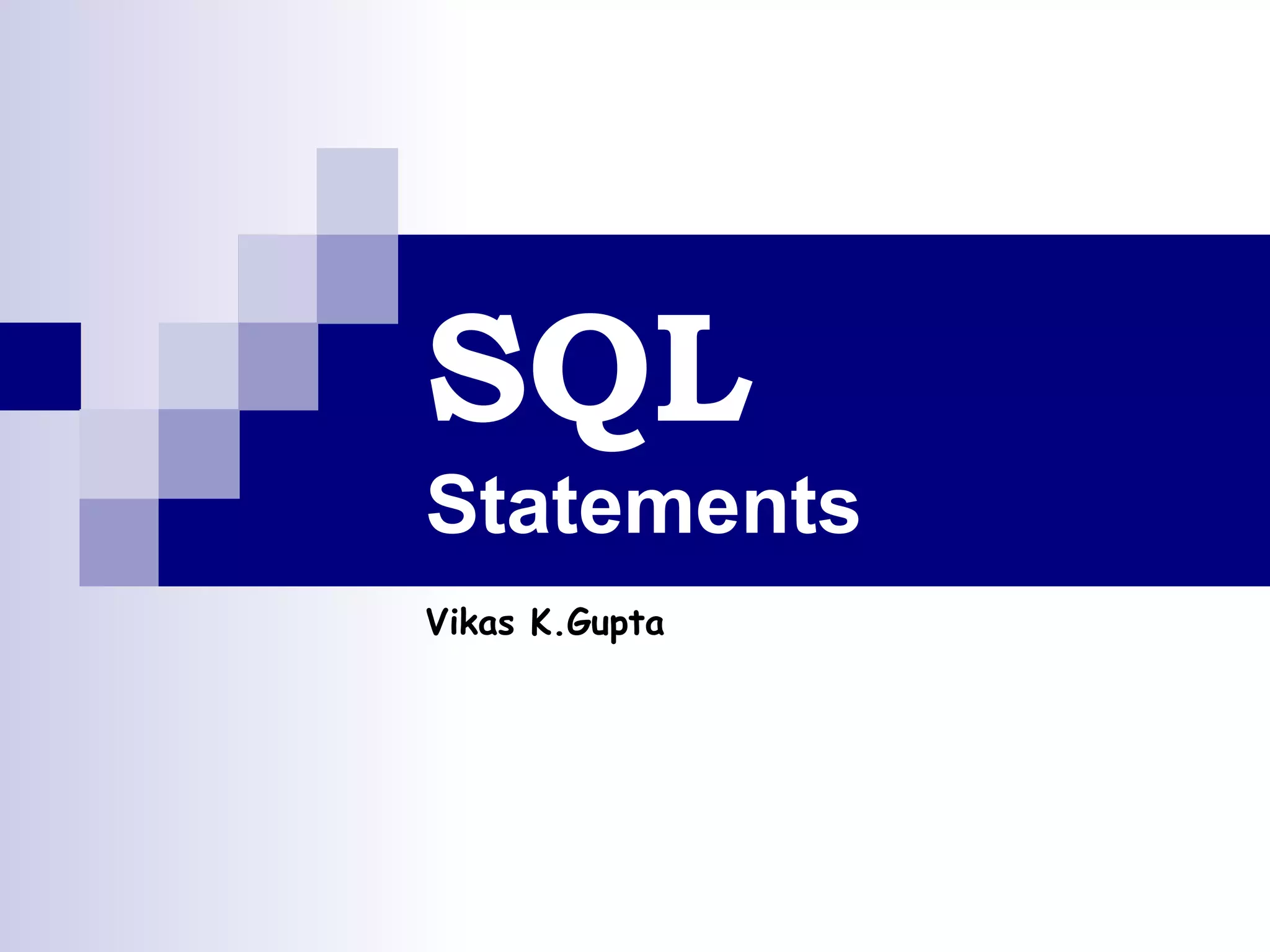 SQL select statement and functions | PPT
