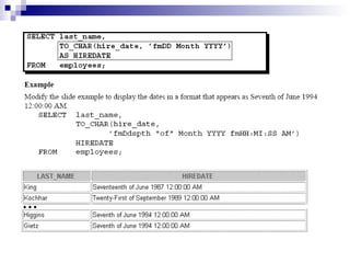 SQL select statement and functions | PPT