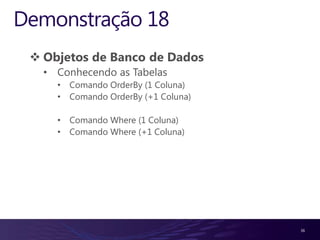Solution ExplorerDemonstração 516SQL Server Management Studio