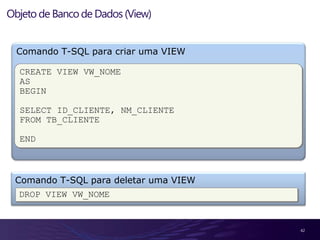 Criando uma base de dados (Object Explorer)