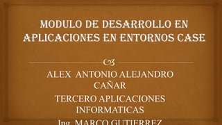ALEX ANTONIO ALEJANDRO
CAÑAR
TERCERO APLICACIONES
INFORMATICAS
 