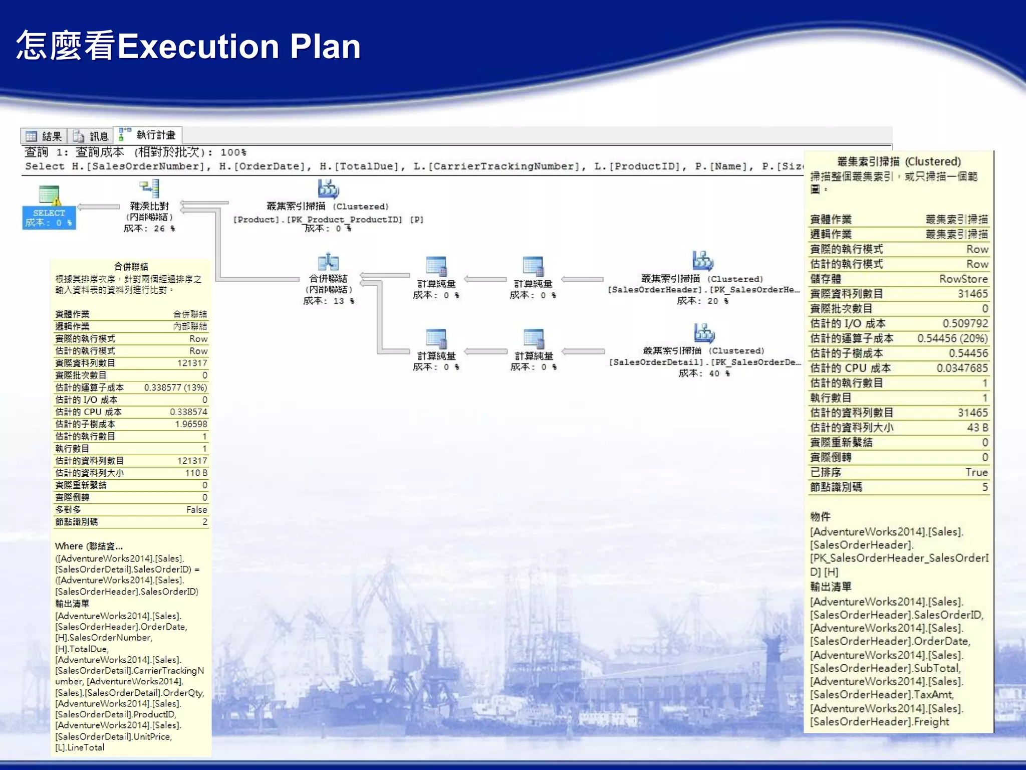 怎麼看Execution Plan
 