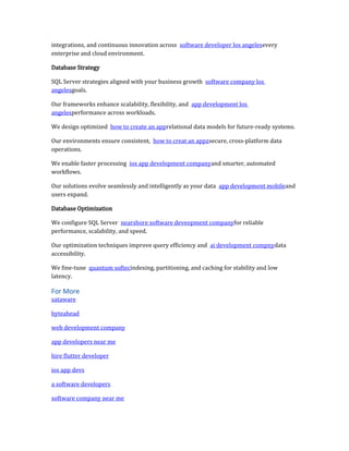 Comprehensive SQL Server Development Services for Scalable Enterprise ...