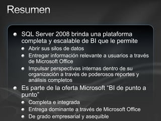 Sql Server Business Intelligence Spanish | PPTX