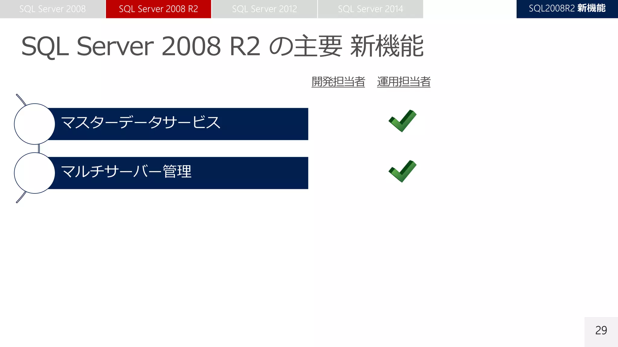 29
マスターデータサービス
マルチサーバー管理
 
