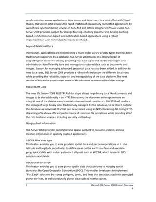 Sql Server 2008 Product Overview