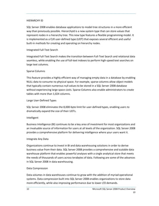 Sql Server 2008 Product Overview