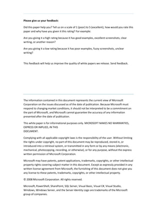 Sql Server 2008 Product Overview