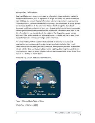 Sql Server 2008 Product Overview