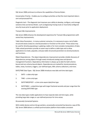 Sql Server 2008 Product Overview