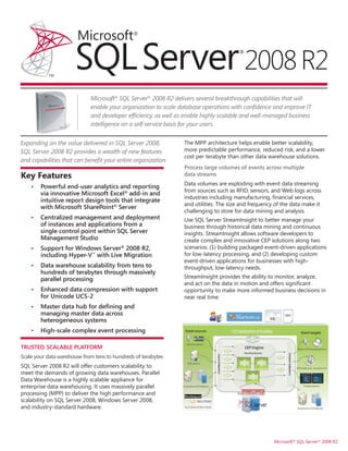 Microsoft India – SQL Server 2008 R2 Datasheet | PDF