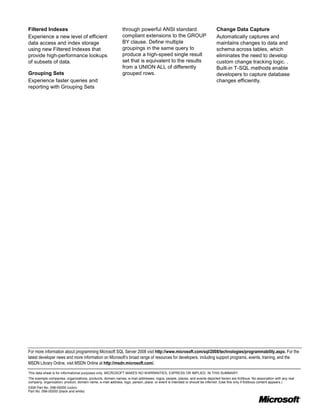 Sql server 2008 r2 programmability   datasheet