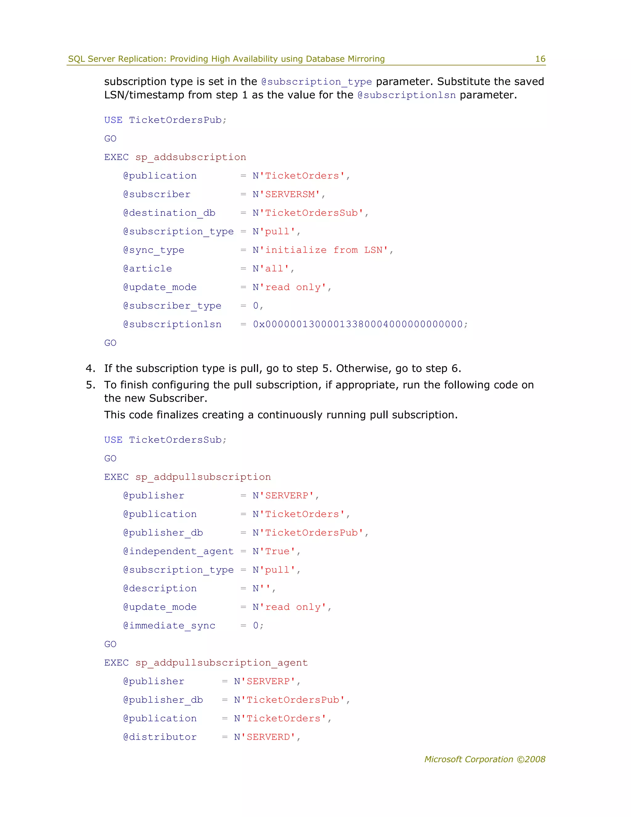 Sql server 2008 replication and database mirroring white paper