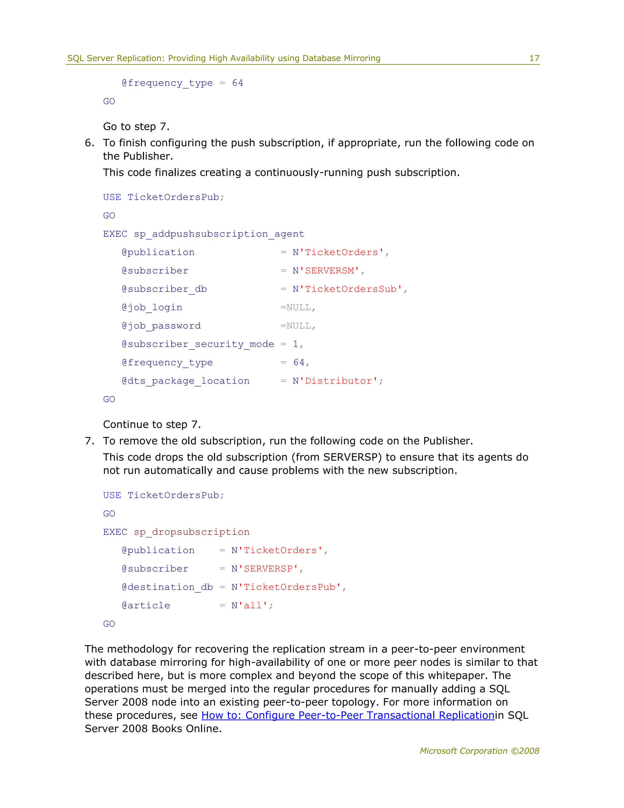 Sql server 2008 replication and database mirroring white paper