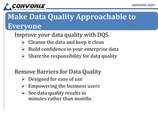 convonix.com



Make Data Quality Approachable to
Everyone
 