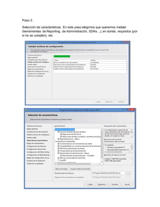 MANUAL DE INSTALACION Y USO DE MICROSFT SQL SERVER 2014 | DOCX
