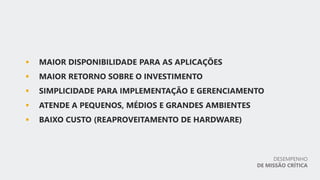 DESEMPENHO
DE MISSÃO CRÍTICA
 