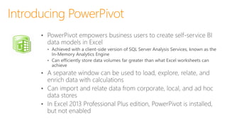 Introducing PowerPivot
 