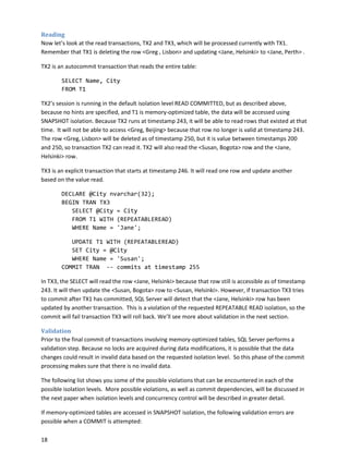 Microsoft SQL Server 2014 in memory oltp tdm white paper | PDF