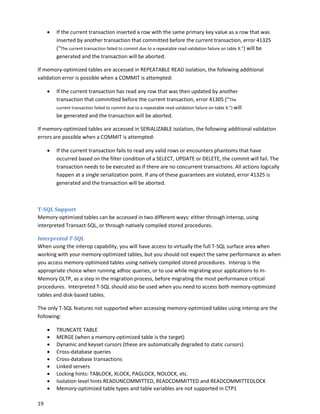 Microsoft SQL Server 2014 in memory oltp tdm white paper | PDF ...