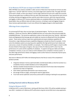 Microsoft SQL Server 2014 in memory oltp tdm white paper | PDF