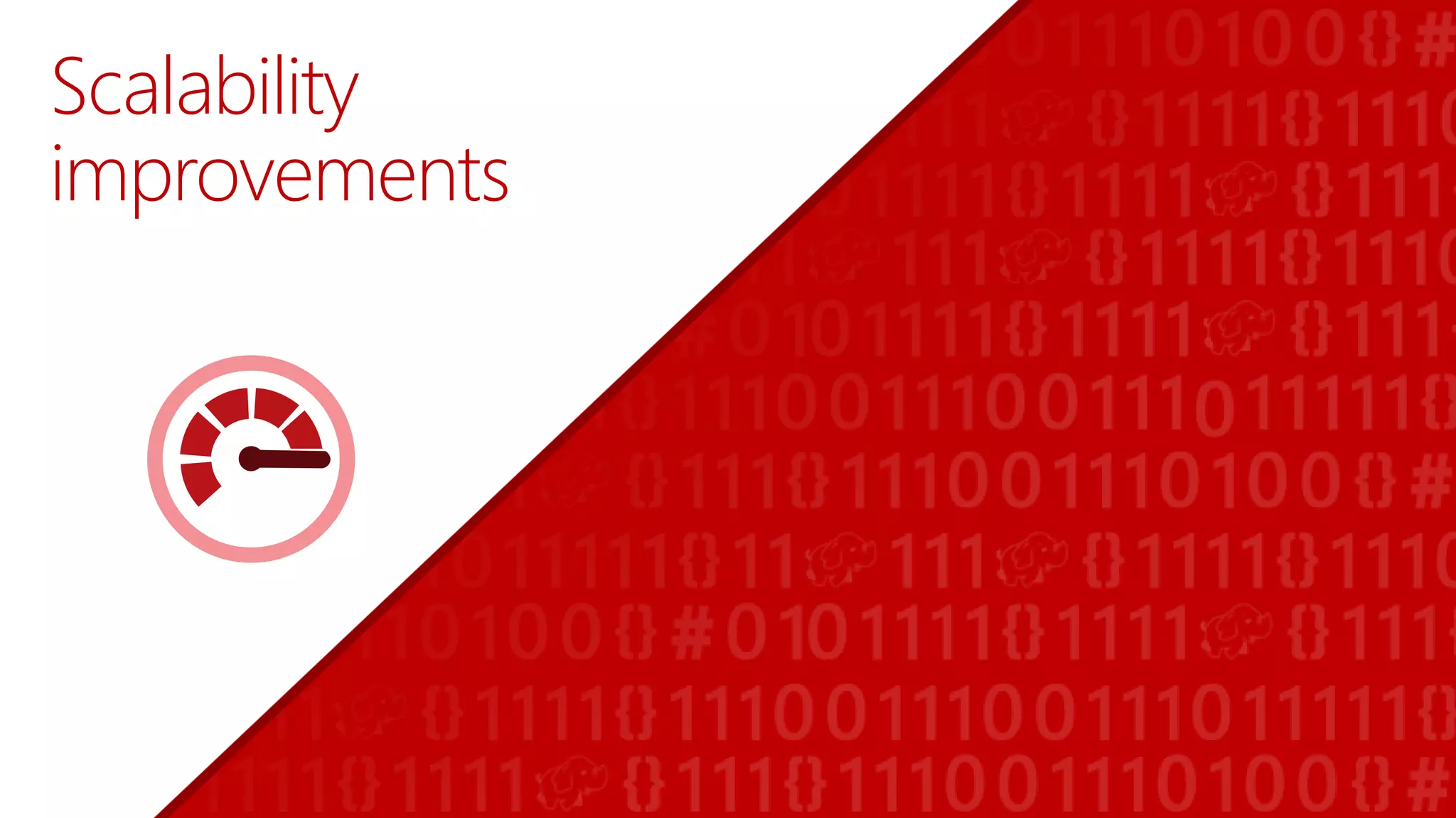 Scalability
improvements
 