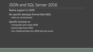 Azure SQL & SQL Server 2016 JSON | PPT