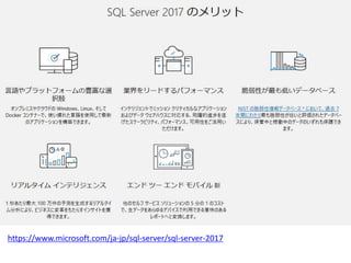 https://www.microsoft.com/ja-jp/sql-server/sql-server-2017
 