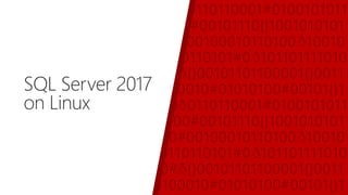 SQL Server 2017
on Linux
 