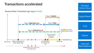 Persisted
Version Store
Logical Revert
sLog
Cleaner
Improved
Read Replicas
 