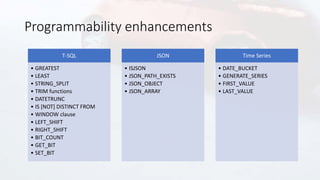 SQL Server 2022 Programmability & Performance | PPTX