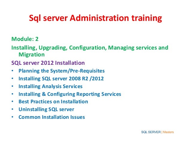 Sql server administration training