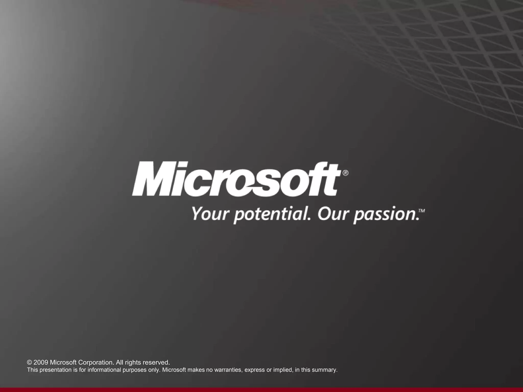StreamInsightPlatform from Microsoft for continuous and incremental processing of event streams from multiple sources based on declarative query and pattern specifications with low latencyEVENT TARGETSEVENT SOURCESAPPLICATIONPagers & Monitoring devicesDevices, SensorsMSFT CEP EngineInput AdaptersOutput AdaptersWeb serversKPI Dashboards, SharePoint UIEvent stores & DatabasesTrading stationsBloomberg.comReference dataStock tickers & News feedsEvent stores & DatabasesPLATFORM FOR KEY MARKET OPPORTUNITIESKEY SOLUTION REQUIREMENTSEvent driven